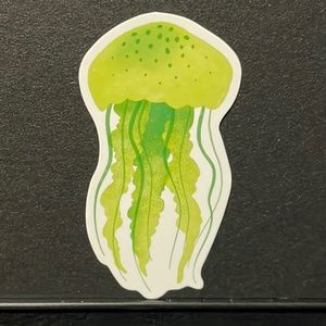 GREEN JELLY FISH STICKER